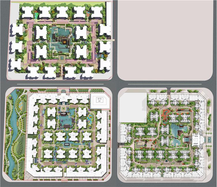 >西昌邦泰·花园城 景观面积:一期:20229㎡/二期:21070㎡/三期:14615
