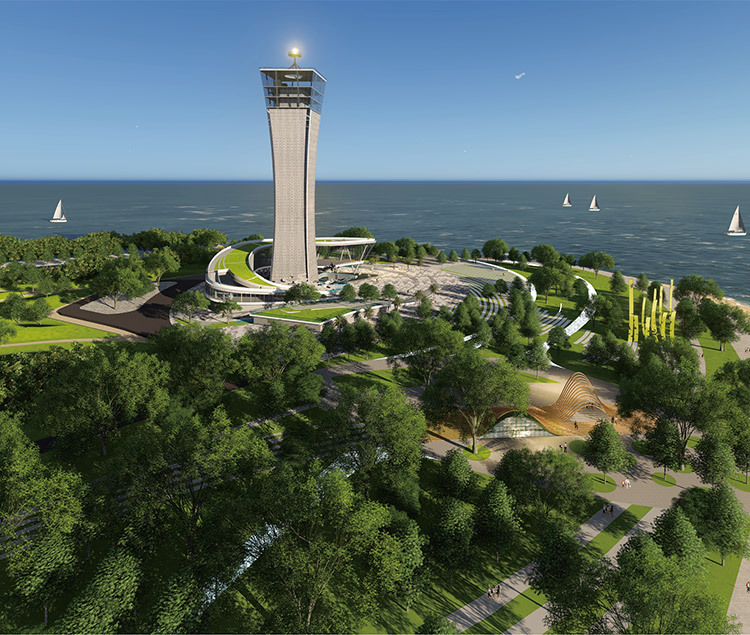 海南三亚崖州湾丝路之塔广场景观设计