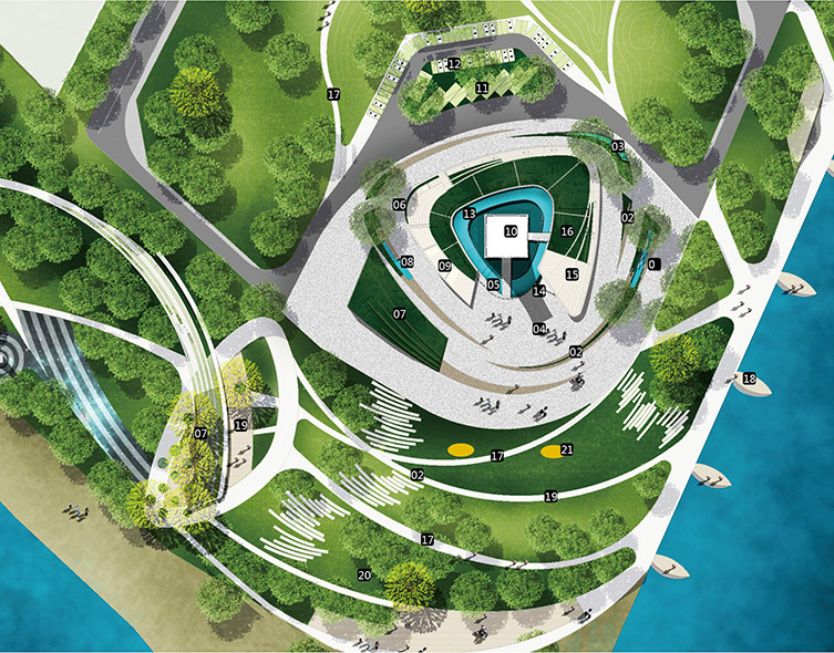 海南三亚崖州湾丝路之塔广场景观设计