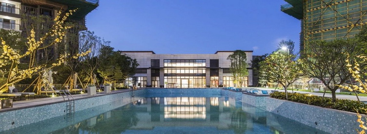 珠海星河传奇 现代 展示区 泳池对景景墙 夜景 灯光水系.jpg
