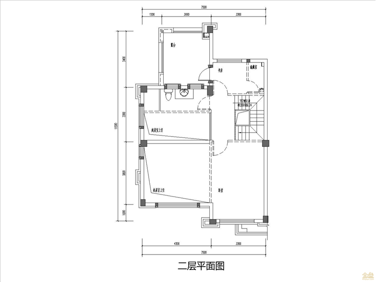 福州淮安二期B17#楼（叠拼）样板房原始平、立、剖面图_12.png