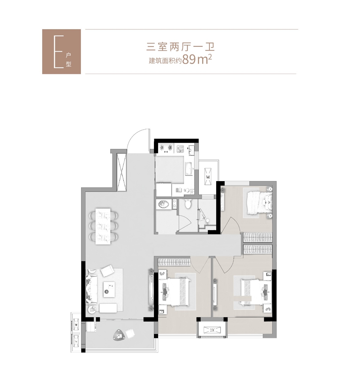 晓月苑4#89户型