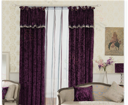高端国产奢华冰丝绒冰雕绒窗帘布纯色魅惑紫色定制窗帘窗纱特价