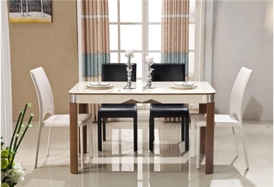 美享居外贸系列简约现代白色实木餐桌