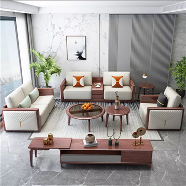 美式实木轻奢沙发组合现代简约冬夏两用客厅轻奢家具